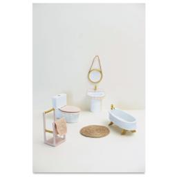 Decopatch Paper Mache Doll House Furniture Accessory Kit - Bathroom completed projects
