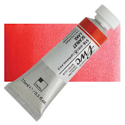 PWC Extra Fine Professional Watercolor - Scarlet Lake, 15 ml, Swatch with Tube and swatch