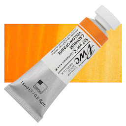 PWC Extra Fine Professional Watercolor - Cadmium Yellow Orange, 15 ml, Tube and swatch