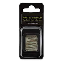 Finetec Premium Watercolor Pan - Golden Green/Pink (Flip-Flop), In packaging.