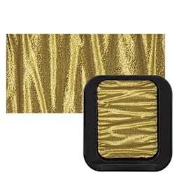 Finetec Premium Watercolor Pan - High Reflection Gold (Metallic) pan and swatch