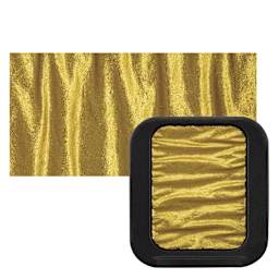 Finetec Premium Watercolor Pan - Pharaoh's Gold (Pearlescent) pan and swatch