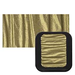 Finetec Premium Watercolor Pan - Rich Gold (Pearlescent) pan and swatch