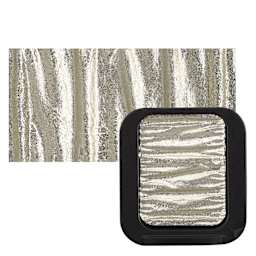 Finetec Premium Watercolor Pan - Real Silver (Metallic) pan and swatch