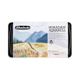 Schmincke Horadam Aquarell Watercolor Pans - Set of 12 with Brush, Wanderlust, Half Pans, front of packaging