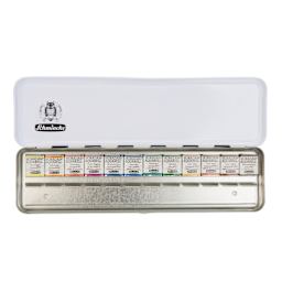 Schmincke Horadam Aquarell Watercolor Pans - Set of 12, Slimline Edition, Assorted, Half Pans