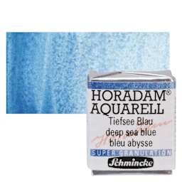 Schmincke Horadam Aquarell Watercolor - Deep Sea Blue, Supergranulation, Half Pan and swatch