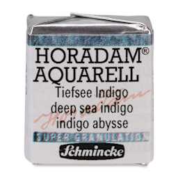 Schmincke Horadam Aquarell Watercolor - Deep Sea Indigo, Supergranulation, Half Pan