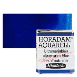 Schmincke Horadam Aquarell Watercolor - Ultramarine Blue, Half Pan and swatch