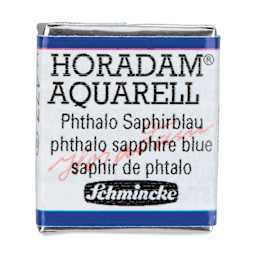 Schmincke Horadam Aquarell Artist Watercolor - Phthalo Sapphire Blue, Half Pan