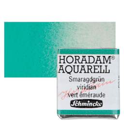 Schmincke Horadam Aquarell Watercolor - Viridian, Half Pan and swatch