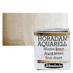 Schmincke Horadam Aquarell Watercolor - Desert Brown, Supergranulation, Half Pan and swatch