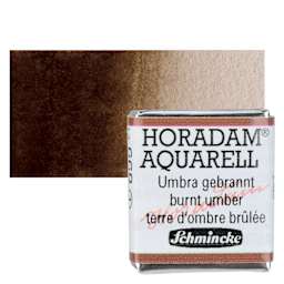 Schmincke Horadam Aquarell Artist Watercolor - Burnt Umber, Half Pan and swatch