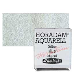 Schmincke Horadam Aquarell Watercolor - Silver, Half Pan and swatch