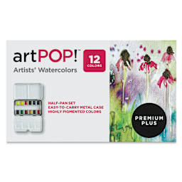 artPOP! Watercolor Half Pan Sets - Set of 12, Half Pans (Front of packaging)