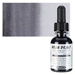 Schmincke Aqua Drop Watercolor - Neutral Grey, 30 ml bottle and swatch