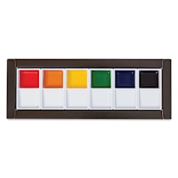 Grumbacher Japanese Watercolors - Set of 6, Basic Set included colors