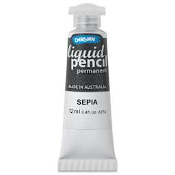 Derivan Permanent Liquid Pencil Tube - Sepia, 12 ml