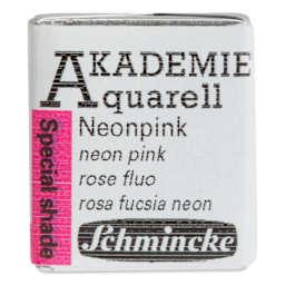 Schmincke Akademie Aquarell Watercolor Pan - Neon Pink, Half Pan