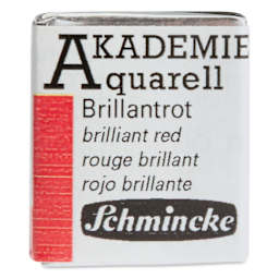 Schmincke Akademie Aquarell Watercolor Pan - Brilliant Red, Half Pan