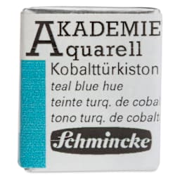 Schmincke Akademie Aquarell Watercolor Pan - Teal Blue, Half Pan