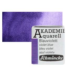 Schmincke Akademie Aquarell Watercolor Pan - Violet Blue, Half Pan and swatch