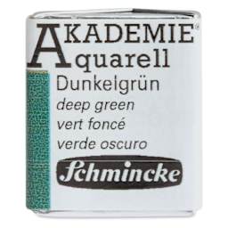 Schmincke Akademie Aquarell Watercolor Pan - Deep Green, Half Pan