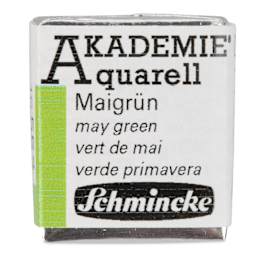 Schmincke Akademie Aquarell Watercolor Pan - May Green, Half Pan