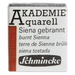 Schmincke Akademie Aquarell Watercolor Pan - Burnt Sienna, Half Pan