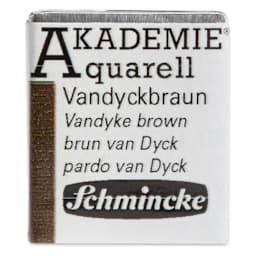Schmincke Akademie Aquarell Watercolor Pan - Vandyke Brown, Half Pan