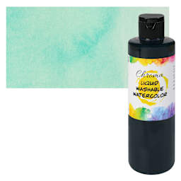 Chroma Liquid Washable Watercolor Paint - Turquoise, 8.4 oz, Bottle with swatch