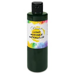 Chroma Liquid Washable Watercolor Paint - Green, 8.4 oz, Bottle, front