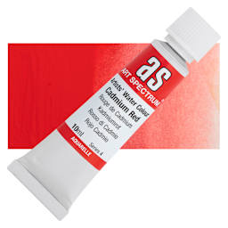 Art Spectrum Artists’ Watercolor Tube - Cadmium Red, 10 ml tube and swatch