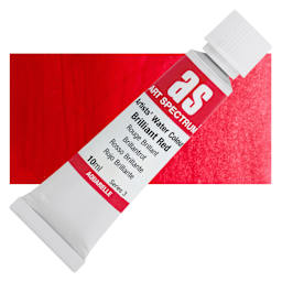 Art Spectrum Artists’ Watercolor Tube - Brilliant Red, 10 ml tube and swatch