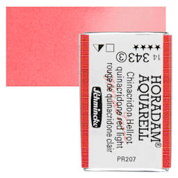 Schmincke Horadam Aquarell Watercolor - Quinacridone Red Light, Full Pan and swatch