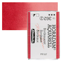 Schmincke Horadam Aquarell Watercolor - Bordeaux, Full Pan and swatch