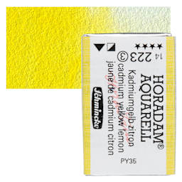 Schmincke Horadam Aquarell Watercolor - Cadmium Yellow Lemon, Full Pan and swatch