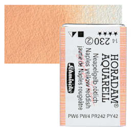 Schmincke Horadam Aquarell Watercolor - Naples Yellow Reddish, Full Pan and swatch