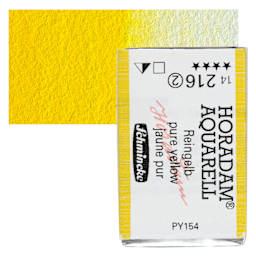 Schmincke Horadam Aquarell Watercolor - Pure Yellow, Full Pan and swatch