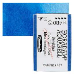 Schmincke Horadam Aquarell Watercolor - Mountain Blue, Full Pan and swatch