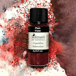 Jackman's Crystalline Powder Watercolor - Plum Violet, 6 g bottle and swatch
