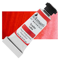 Jackman's Finest Professional Watercolour - Scarlet Lake, 5 ml Tube and Swatch