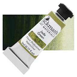 Jackman's Finest Professional Watercolour - Jade Green, 5 ml Tube and Swatch