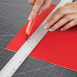 artPOP! Self-Healing Cutting Mat (cutting board with straight edge and blade on mat surface) 