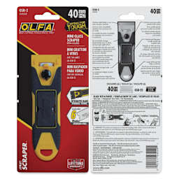 Olfa Mini Glass Scraper, front and back of the packaging