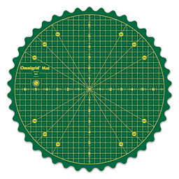 Omnigrid 360 Rotating Cutting Mat - Green/Yellow, 14"