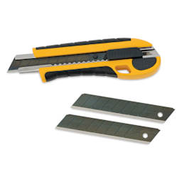 KDS Grip Fit Auto Lock Utility Knife showing included blades