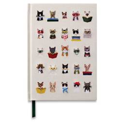 Rifle Paper Co. Studious Pets Embroidered Journals - Cats, 5-3/4" x 8", Ruled, front cover