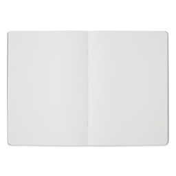 Fabriano EcoQua Staplebound Notebook - Black, 11.7" x 8.3", Blank (open to show paper)