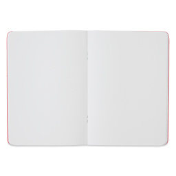 Fabriano EcoQua Staplebound Notebook - Red, 8.3" x 5.8", Blank (open to show paper)